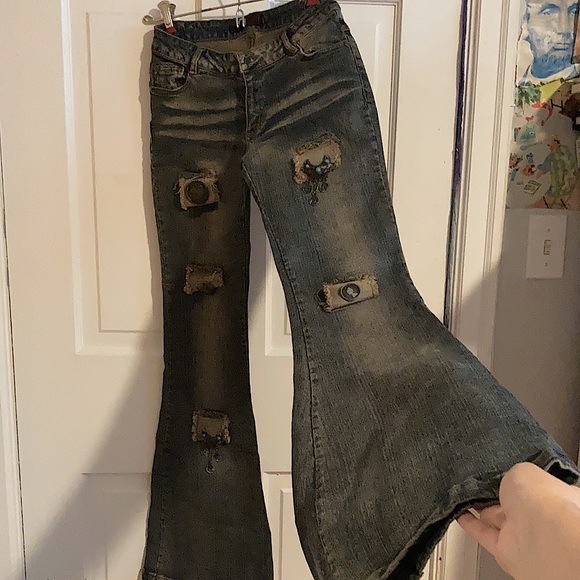 HuaDi Vibrant Bratz Flare Low rise Jeans - Picture 1 of 16